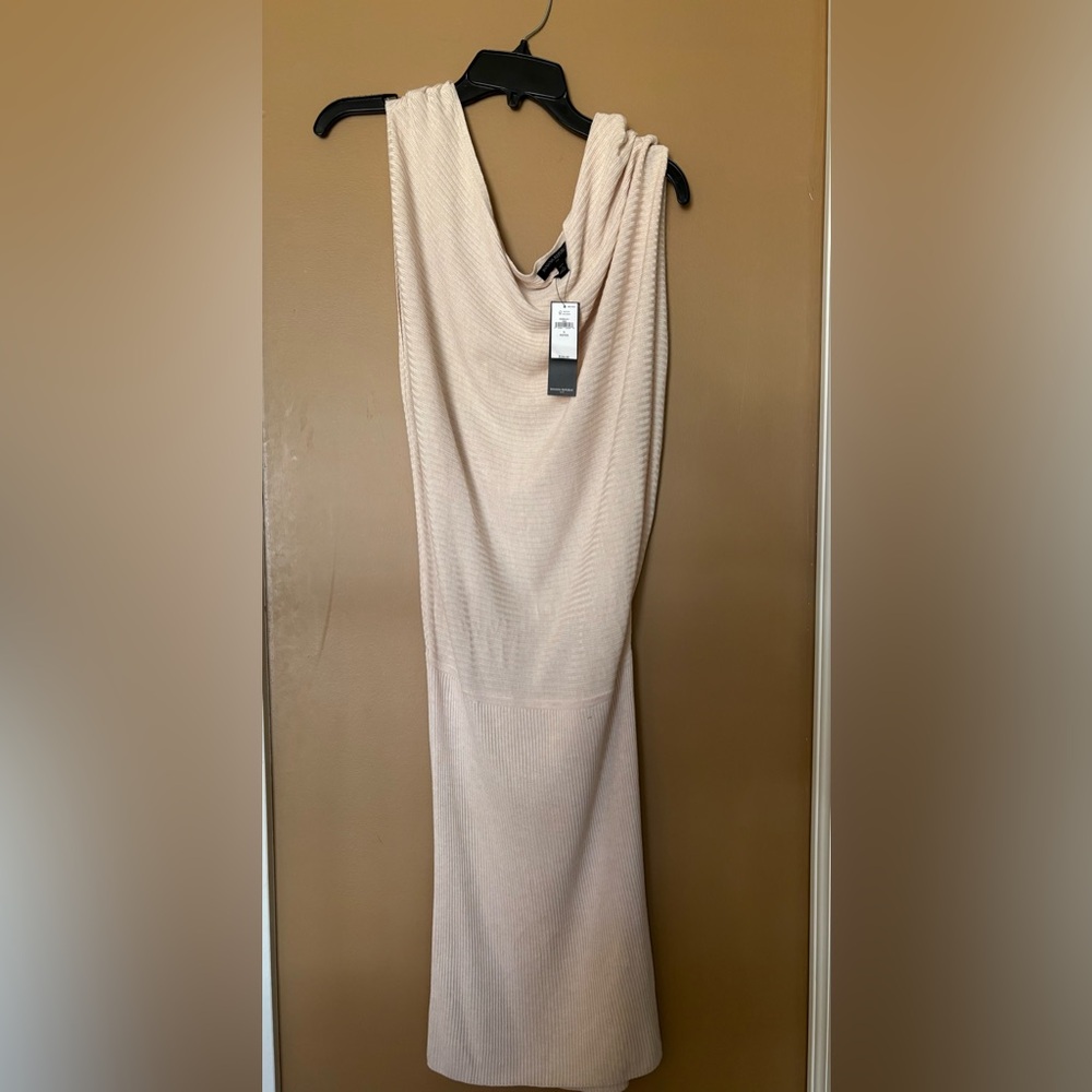 NWT Banana Republic cream lightweight drape shoulder dress Size Small petite
